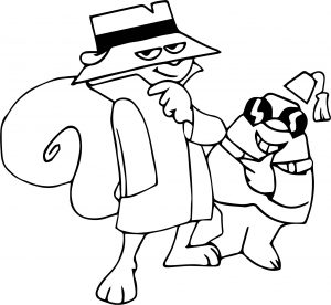 Secret Squirrel And Friend Think Coloring Page