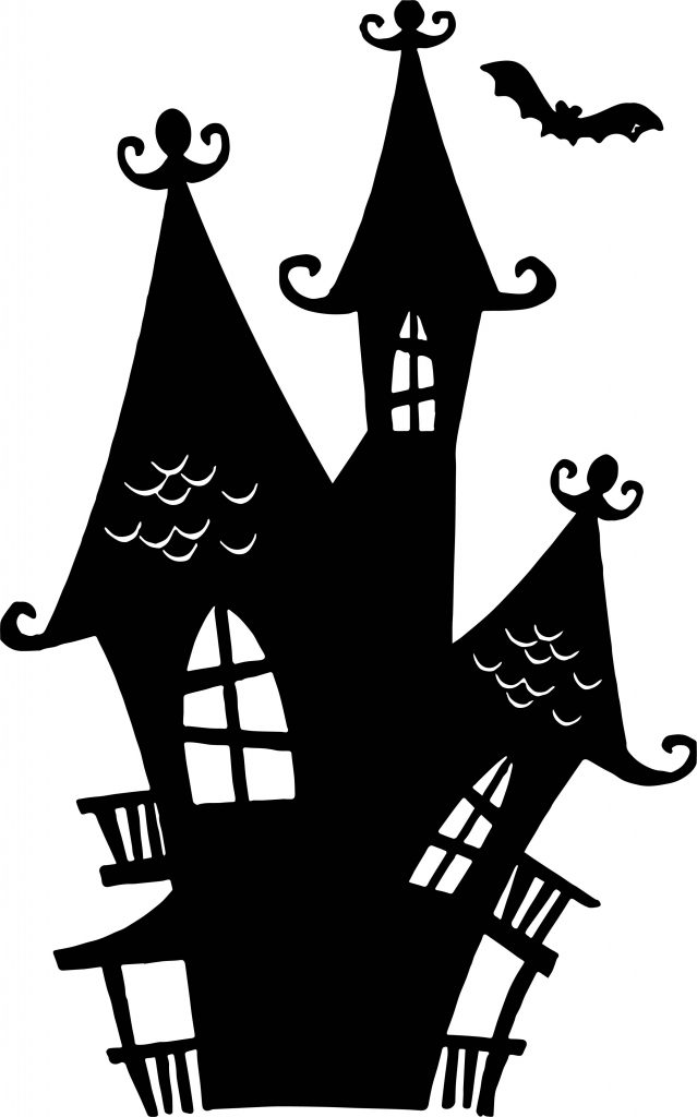 Black Halloween House Coloring Page - Wecoloringpage.com