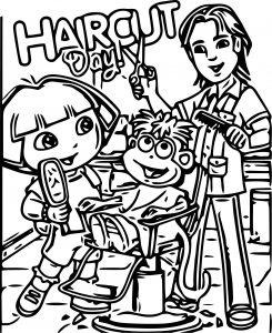 Dora The Explorer Its Haircut Coloring Page