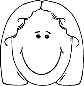 Face Lady Face Cartoon Clip Art Coloring Page
