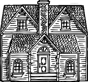 Free Vector Victorian House Coloring Page