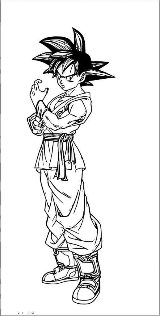 Goku Smile Saiyan Coloring Page | Wecoloringpage.com
