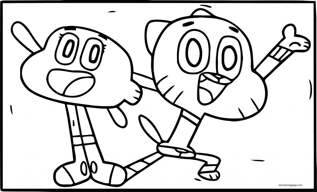 Gumball And Darwin The Amazing World Of Gumball Coloring Page 