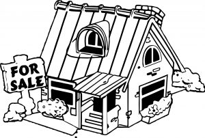 House For Sale Black Window Coloring Page