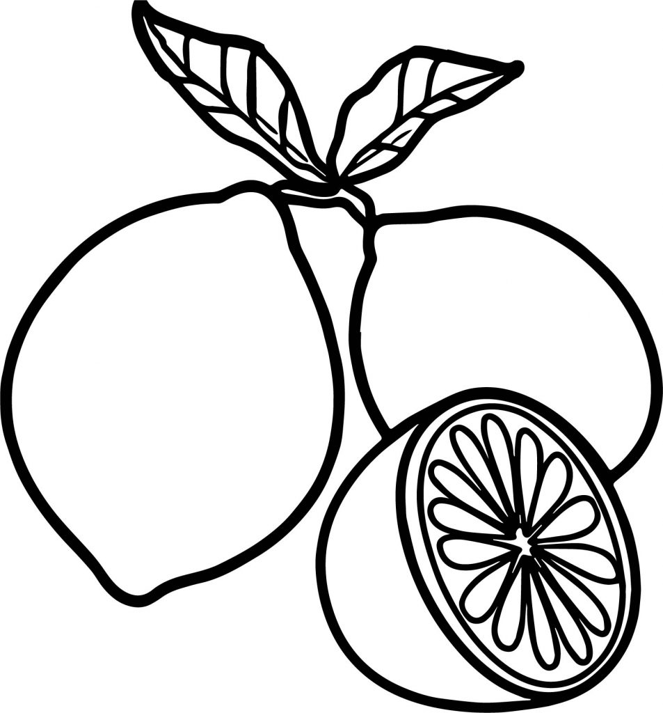 Рисунок лимона для раскрашивания