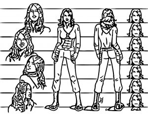Olivia Munn Character Design Cartoonize Coloring Page