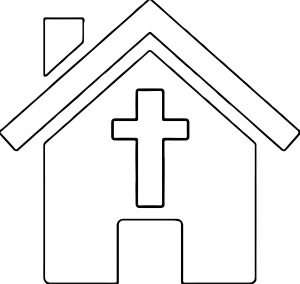 Purple Church House Coloring Page