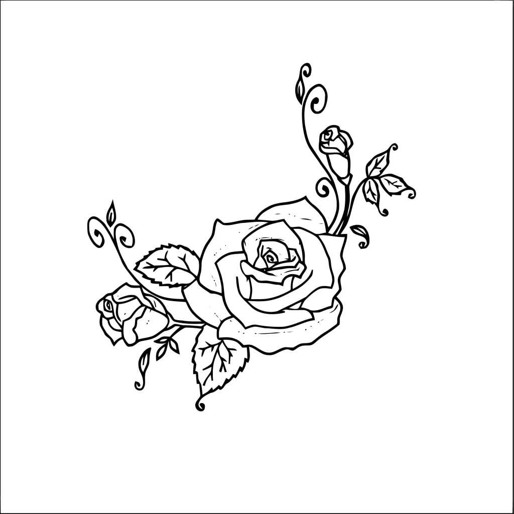 Rose Flower Coloring Page 036 - Wecoloringpage.com