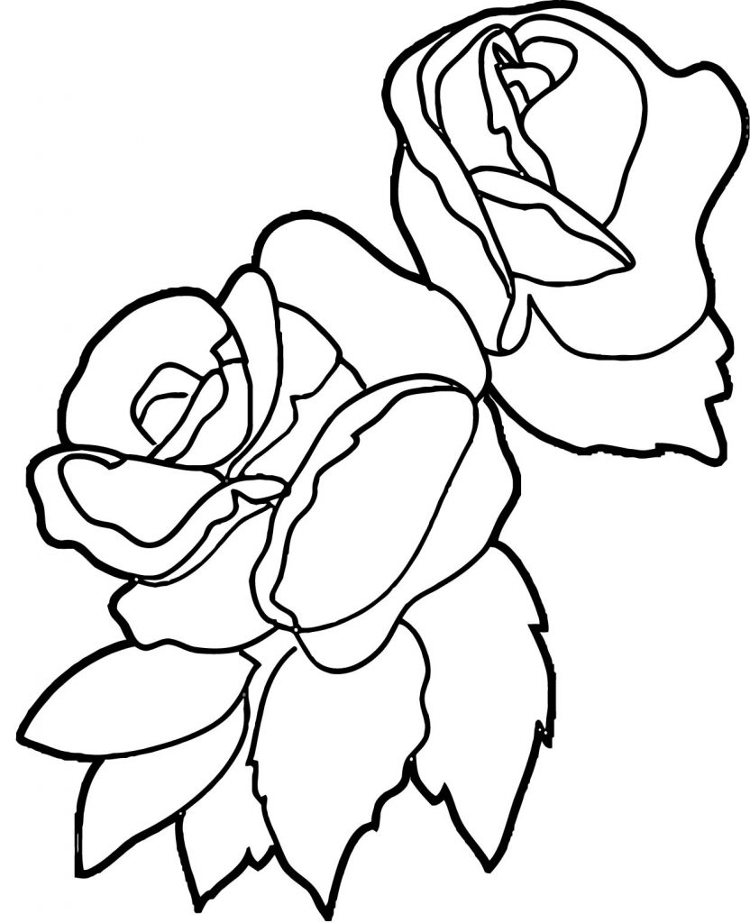 Simple Rose Printable Picture Coloring Page | Wecoloringpage.com