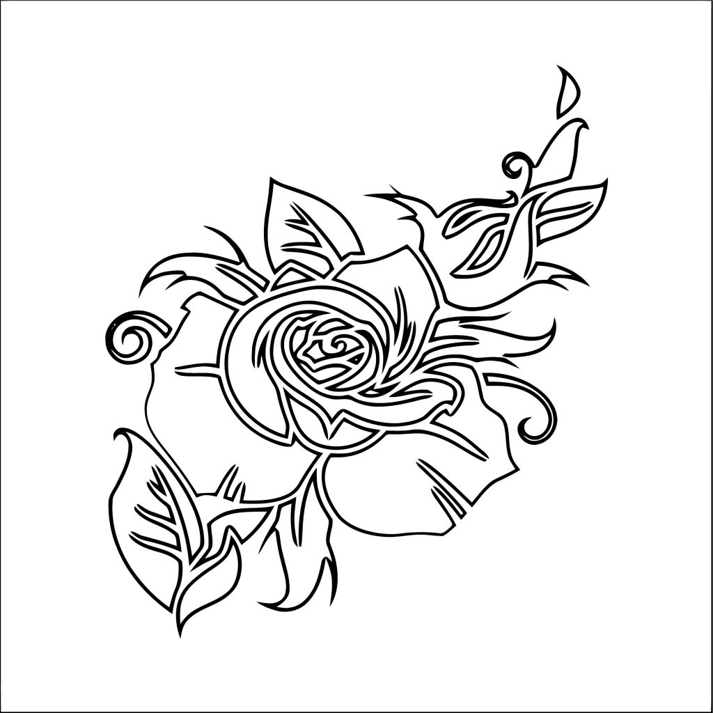 Rose Flower Coloring Page 080 - Wecoloringpage.com