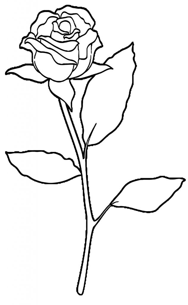 Heart Rose Sketch Coloring Page | Wecoloringpage.com
