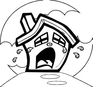 Sad House Coloring Page