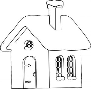 Winter House Picture Coloring Page