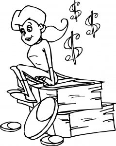 Girl Stay On Money Coloring Page