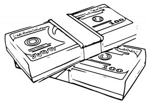 Money Stacks Free Coloring Page