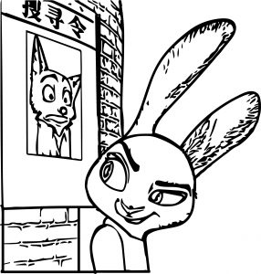 2016 Movies Zootopia Rabbit Judy Hopps And Fox Nick Wilde Stuffed Animals Plush Cartoon Coloring Page