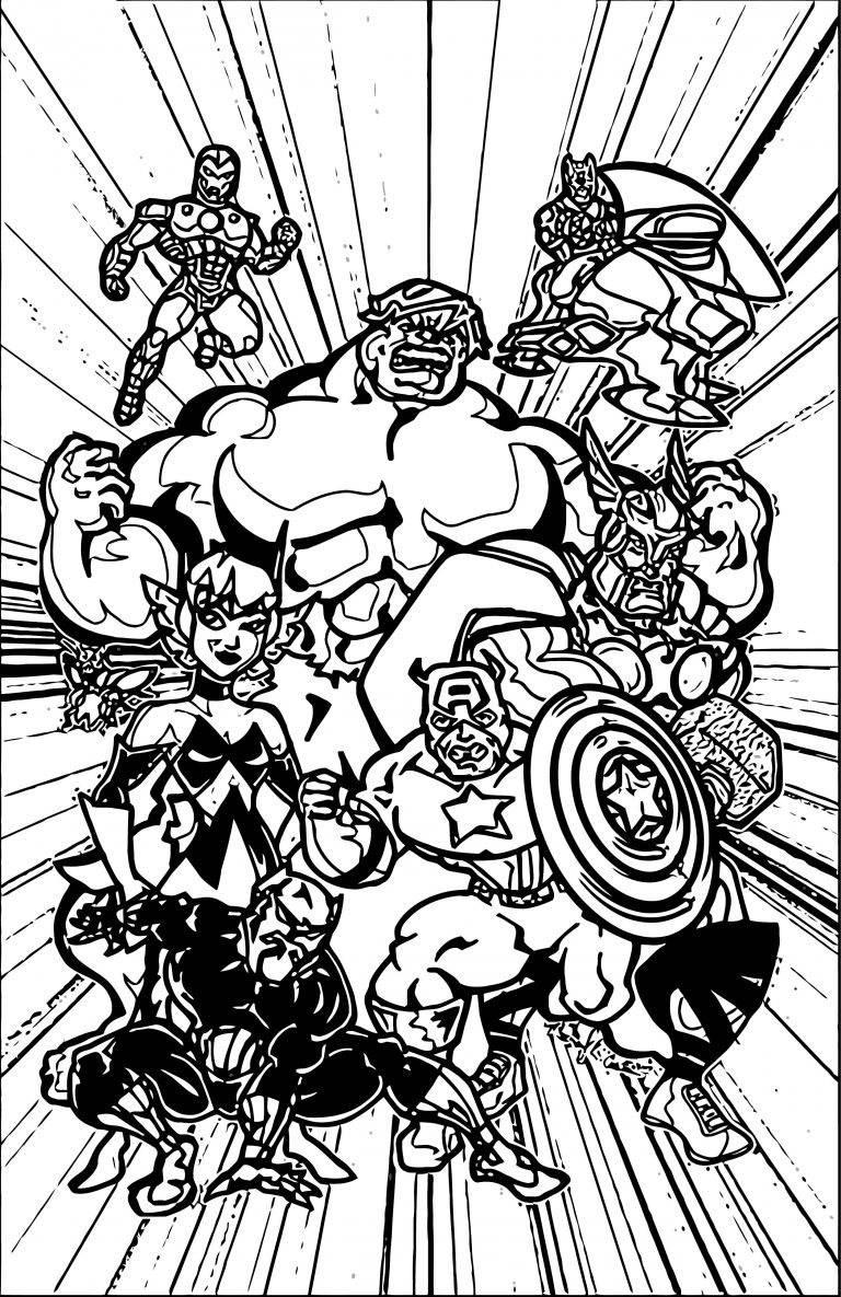 Avengers Chibi Side Coloring Page | Wecoloringpage.com