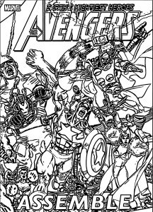 Avengers Coloring Page Assemble