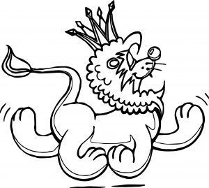 Cool Lion Walking Side Coloring Page