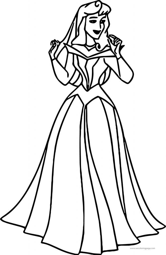 Disney Princess Sleeping Beauty At Disney Aurora Dress 2 Coloring Pages ...