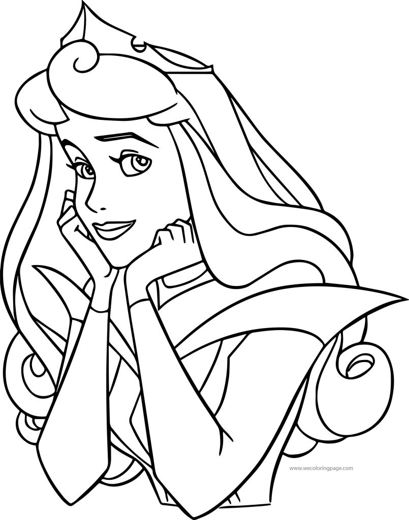 Disney Princess Sleeping Beauty Face Coloring Page - Wecoloringpage.com