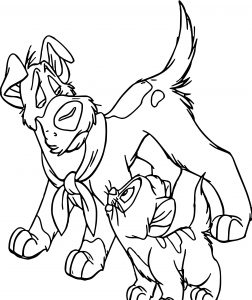 Dodger And Cat Talking Coloring Pages
