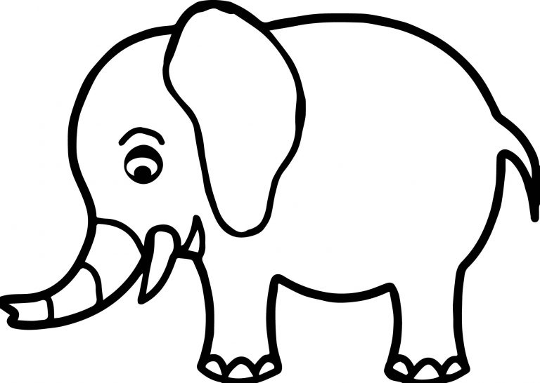 Cartoon Baby Elephant Cute Coloring Page | Wecoloringpage.com