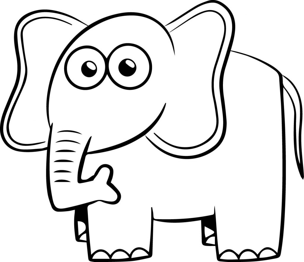 Cartoon Baby Elephant Cute Coloring Page | Wecoloringpage.com