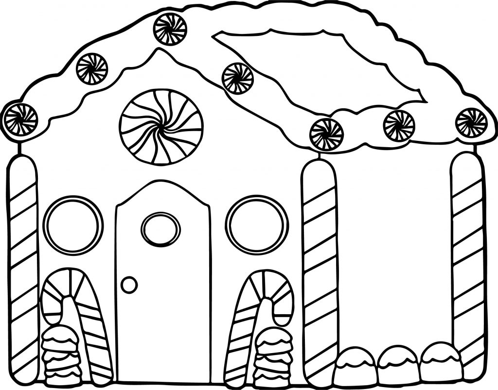 Cute House Gingerbread House Coloring Page | Wecoloringpage.com
