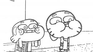 Gumball Darwin Excited Coloring Page