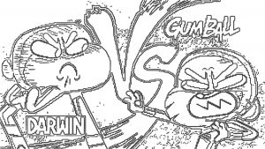 Gumball Vs Darwin Gray Color Coloring Page