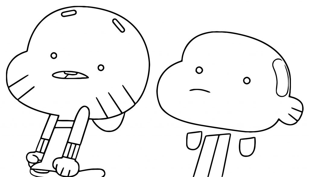 Gumball Y Darwin Pokerface Coloring Page - Wecoloringpage.com