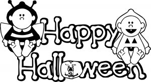 Halloween Baby Text Coloring Page