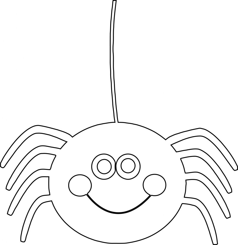 Halloween Black Spider Outline Coloring Page - Wecoloringpage.com