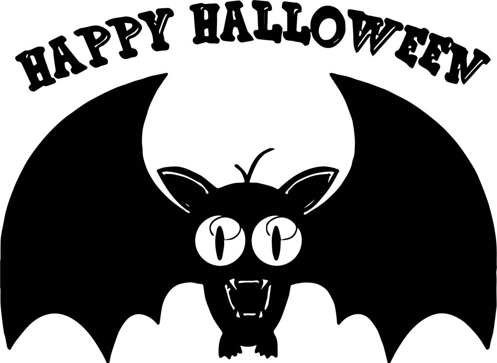 Happy Halloween Black Bat Coloring Page - Wecoloringpage.com