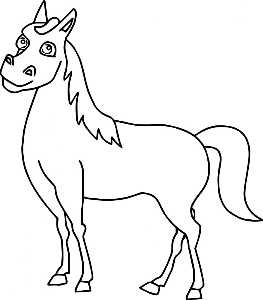 Cartoon Horse Coloring Page | Wecoloringpage.com