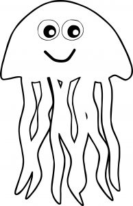 Jellyfish Smile Cartoon Coloring Page