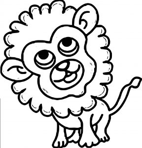 Kid Lion Look Up Coloring Page