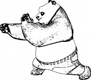 Kung Fu Panda Hand Coloring Page