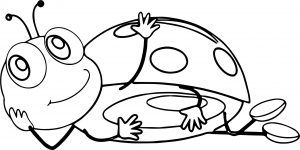Ladybug Smiling Cartoon Coloring Page