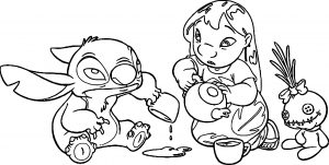 Lilo And Stitch Coffee Tea Coloring Pages