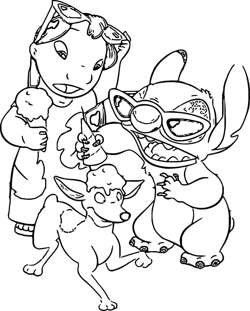 Lilo And Stitch Dog Coloring Pages - Wecoloringpage.com