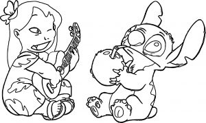 Lilo And Stitch Music Coloring Pages