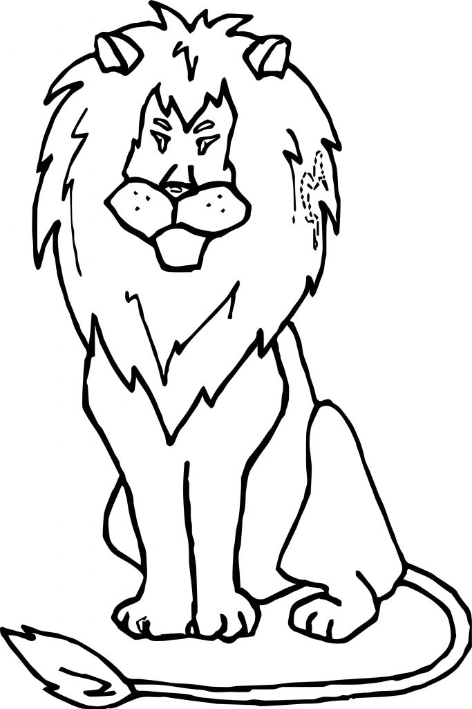 Lion Front View Coloring Page - Wecoloringpage.com