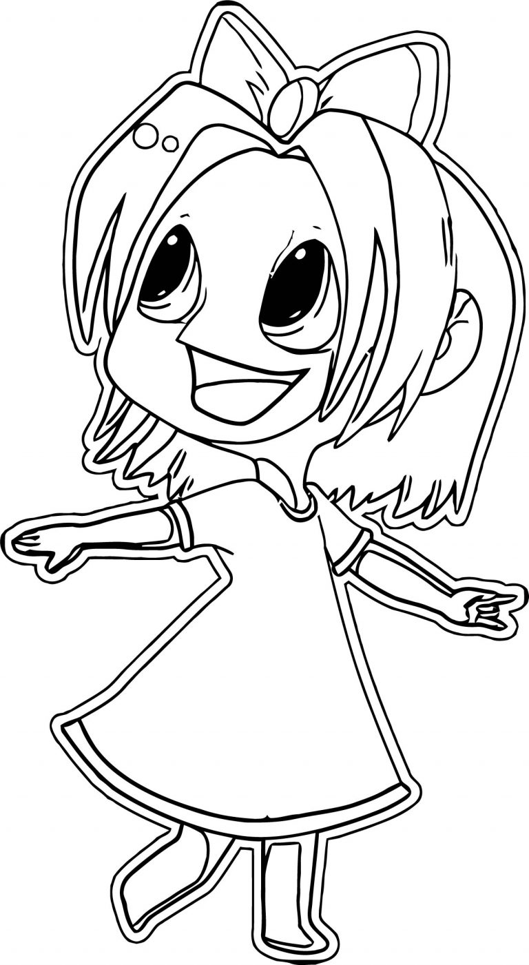 Manga Small Girl Face Coloring Page | Wecoloringpage.com