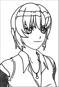 Manga Face Boy Look Side Coloring Page