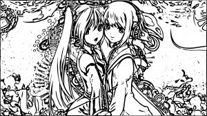 Manga Together Girl Coloring Page