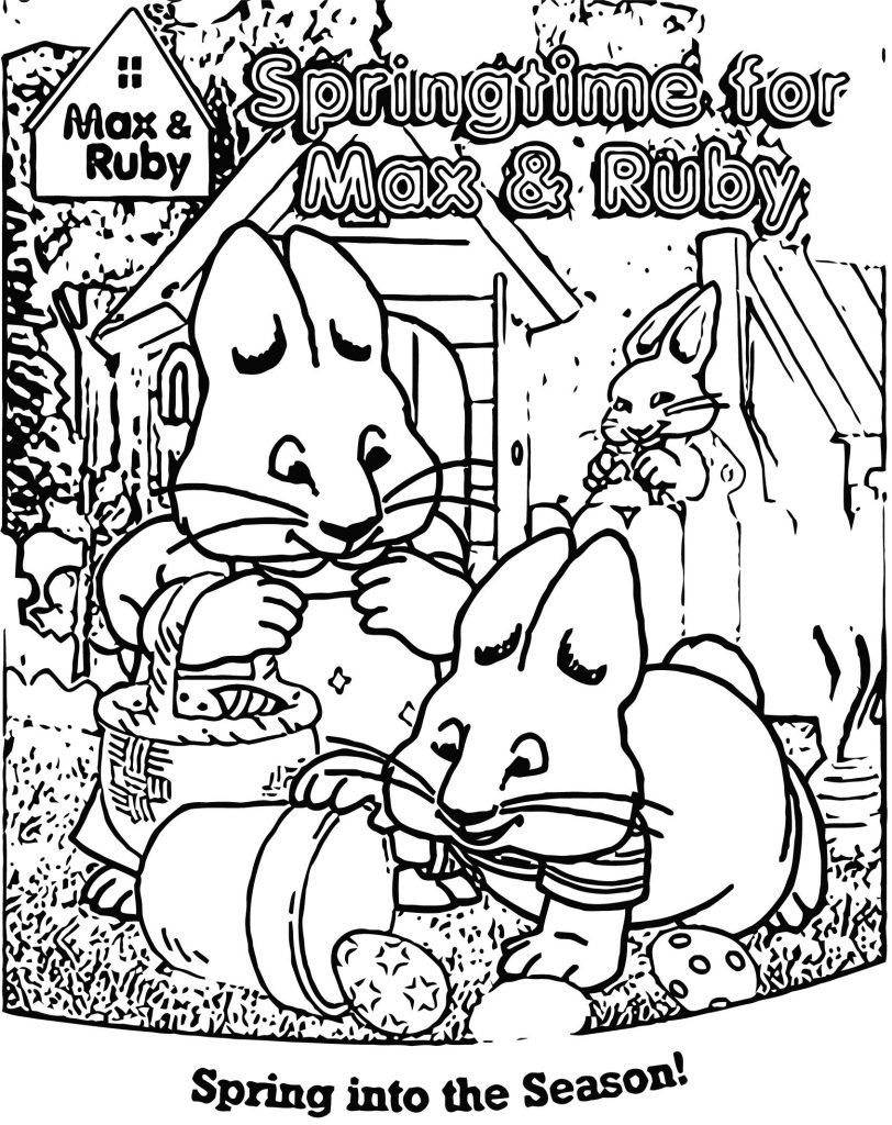 Max And Ruby Springtime Coloring Page - Wecoloringpage.com