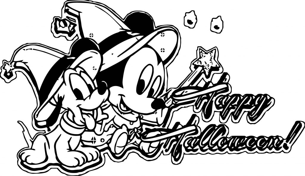 Mickey Mouse Halloween Coloring Page 2 - Wecoloringpage.com