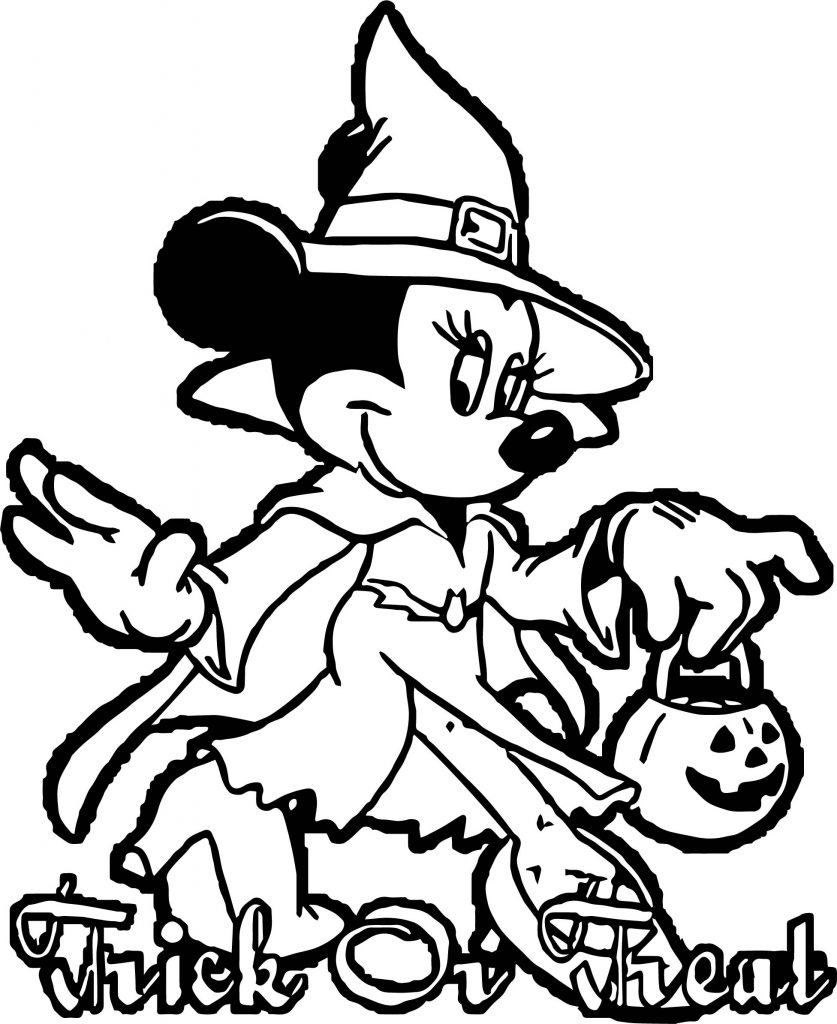 Minnie Mouse Halloween Coloring Page - Wecoloringpage.com